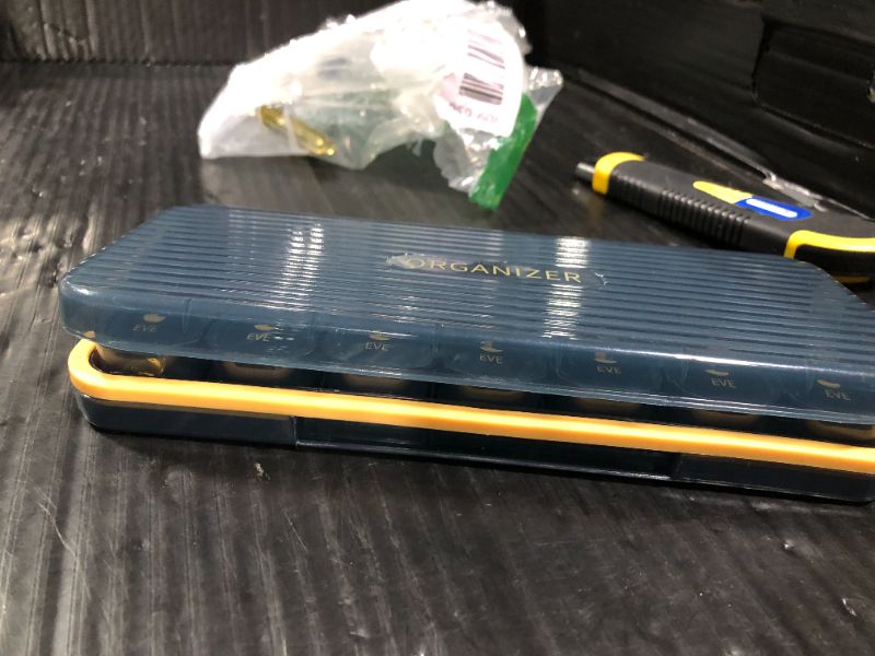 Photo 1 of ***CAES DOESNT CLOSE***Pill Organizer 3 Times A Day, 7 Day Pill Box 3 Times A Day - Acedada Weekly Vitamin Box Organizer with 7 Separate Containers, Portable Daily Medicine Planner Case for Vitamin Fish Oil Supplement, Blue