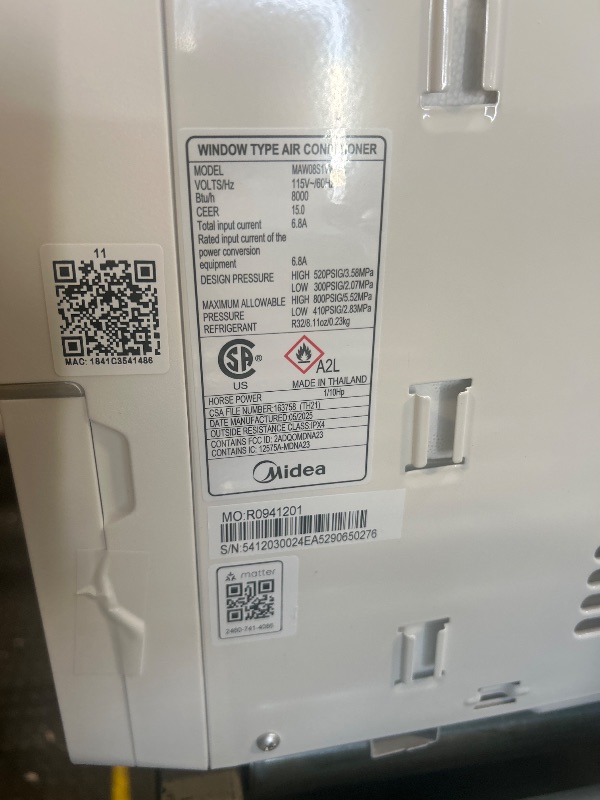 Photo 1 of *****BRAND NEW ITEM*****
Midea 8,000 BTU Smart Inverter Window Air Conditioner with APP, Alexa Control, 115V AC Unit Cools up to 350 Sq. Ft, Quiet Operation, Energy Saving, Remote & Easy Installation Kit, White