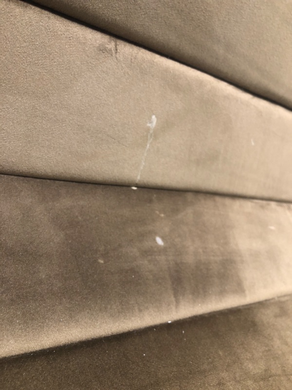 Photo 1 of ** USED/ DAMAGE MINOR** Meridian Furniture 403Brown Ivy Collection Modern | Contemporary Velvet Upholstered Accent Chair with Rich Brown Velvet, Channel Tufted Design, Curved Shape, 26.4" W x 37.4" D x 31.1" H, Brown