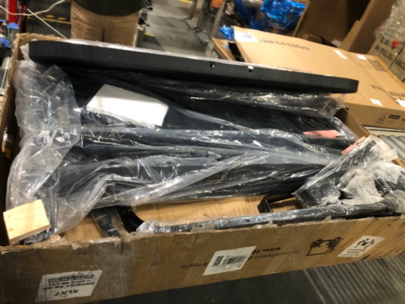 Photo 1 of ** USED/ UNTESTED*** 10L0L Golf Cart Rear Flip Folding Back Seat Kit for EZGO TXT Freedom 1995-Up, Deluxe Rear Seat Assembly Roof Support with Cargo Net Leather Cushion and Back Cushion Set