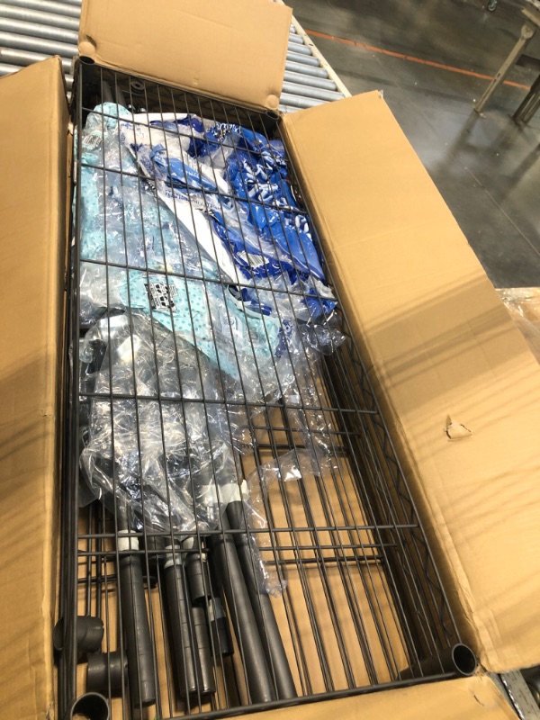 Photo 1 of ** Very used/ missing parts/ untested** Homdox Rolling Clothes Rack Heavy Duty, 3-Tier Adjustable Wire Shelving Garment Organizer with Double Rods & Hooks, Portable Clothes Rack with Wheels, 17.72" D x 47.24" W x 80.71" H, Grey