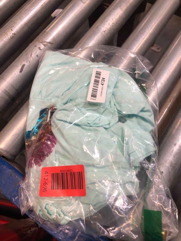 Photo 1 of ** USED**Hongshilian Toddler Girl Cotton Casual Dress Cartoon Appliques Short Sleeve Tunic Jersey Clothing(6T,Rainbow & Sequin)