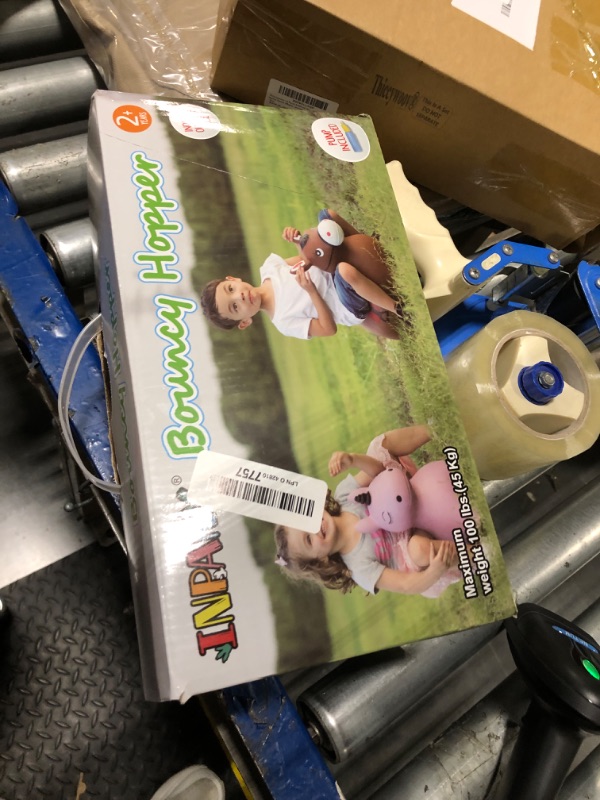 Photo 1 of ***NO PLUG***INPANY Bouncy Horse, Dinosaur Hopper Toys, Toddler Bouncing Animal, Dinosaur Party Decorations, Inflatable Ride on Rubber Triceratops Bouncer, Outdoor Cool Birthday Gift for 2 3 4 Yr Boy Girl Purple