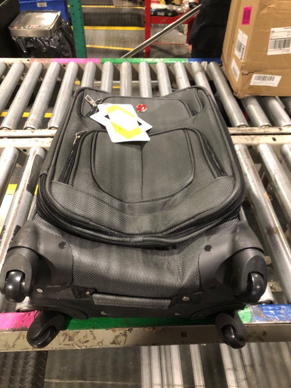 Photo 1 of **DENT ON BOTTOM OF SUITCASE-SEE PHOTO**
SwissGear Sion Softside Expandable Luggage, Dark Grey, Carry-On 21-Inch