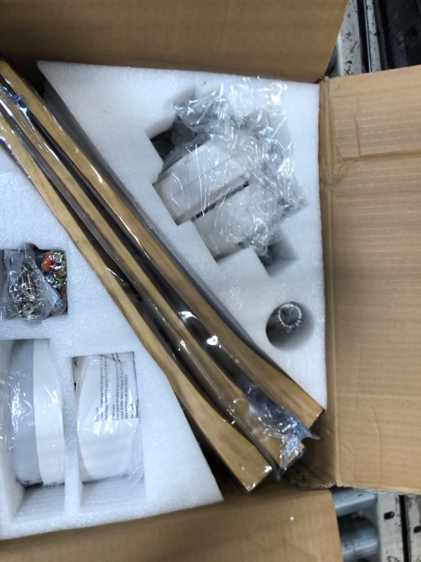 Photo 1 of *Factory Sealed*
FXZZ 42 inch Wood Ceiling Fans with Lights and Remote, Upgraded Dimmable, Quiet Reversible DC Motor, 3 Blades 6 Speeds White Ceiling Fan for Farmhouse Living Room Bedroom Dining Room Workroom Study