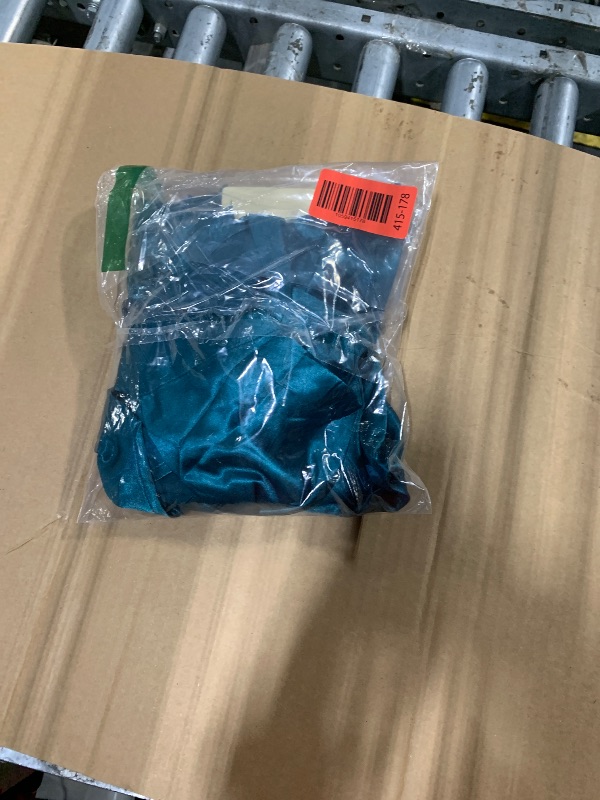 Photo 1 of **MISSING BOTTOMS** Ekouaer Womens Satin Pajamas Silk Capri Pjs 2 Piece Lounge Sets Short Sleeve Button Down Sleepwear Peacock Blue XX-Large