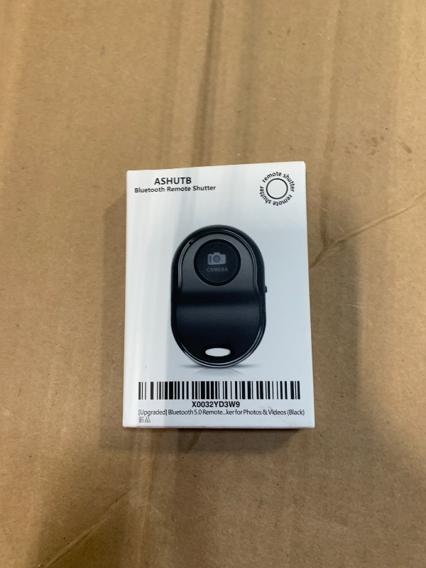 Photo 1 of [Upgraded] Bluetooth 5.0 Remote Shutter for iPhone & Android Camera Wireless Remote Control Selfie Button for iPad iPod Tablet, HD Selfie Clicker for Photos & Videos (Black)