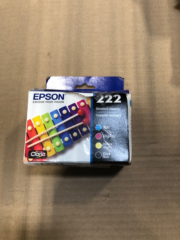 Photo 1 of ****** ONLY C ,Y ,M ****** EPSON 222 Claria Ink Standard Capacity Black & Color Cartridge Combo Pack (T222120-BCS) Works with WorkForce WF-2960, Expression XP-5200