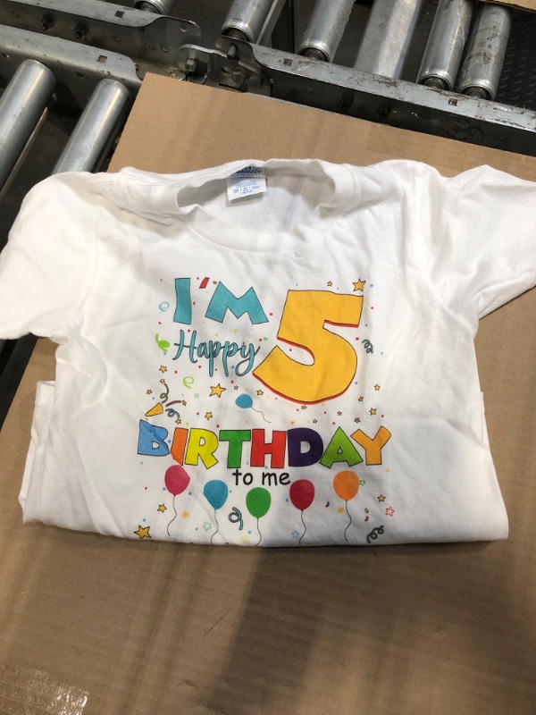Photo 1 of **** WHITE *** **** PHOTO FOR REFERNCE **** I'm 5 Happy Birthday to Me – Fun 5th Birthday Party T-Shirt XS