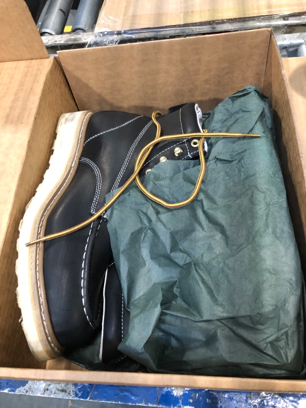 Photo 1 of ***dirty***used***SUREWAY 6 in Mens Steel Toe Work Boots for Men-Full Grain Leather,GoodyearWelted,Non-Slip EH Safety Industial Construction Wedge Moc Toe Work Boots/Shoes,Steel Toe Black,Size 12