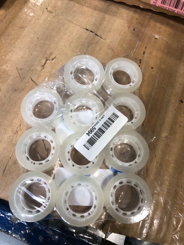 Photo 1 of ***1 missing*** MJUNM 12 Rolls Transparent Tape Refills Rolls 3/4-Inch x 720 inch, 1 inch Core, Clear Gift Wrapping Tape Refill Roll for Office, Home, School