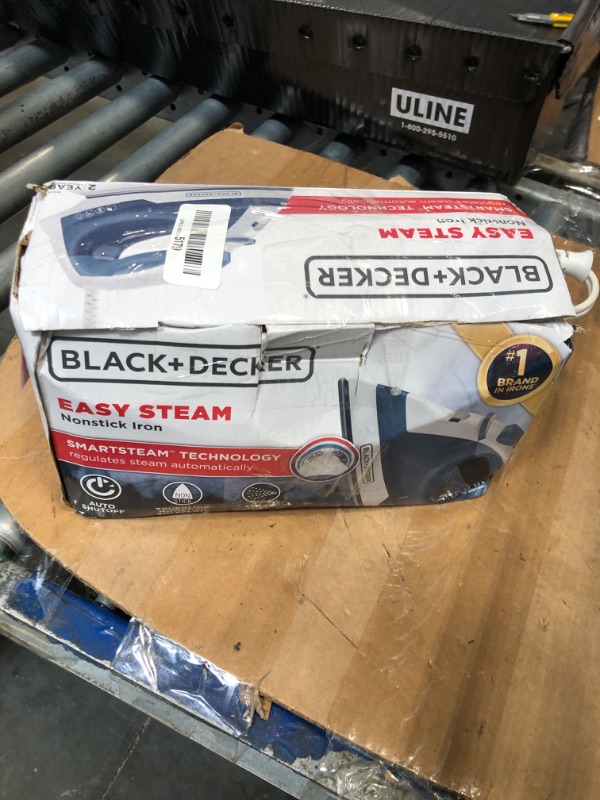 Photo 1 of *****UNTESTED**** BLACK+DECKER Easy Steam Compact Iron for Clothes, Automatic Shutoff, Nonstick Plate, Light Weight, 1200 Watts