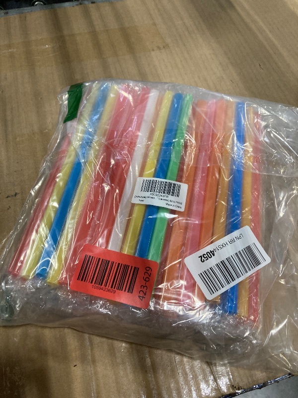 Photo 1 of [Individually Wrapped] 100 Pcs Disposable Jumbo Smoothie Straws, Wide-mouthed Multi Colors Milkshakes Plastic Drinking Straws, (9.45" Long and 0.43" Diameter) BPA FREE