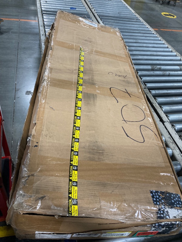 Photo 1 of ** VERY USED** Feonase Full Size Metal Bed Frame with Faux Leather Button Tufted Headboard, Heavy-Duty Platform Bed Frame with 12" Storage, Steel Slats Support, No Box Spring Needed, Noise Free, Black