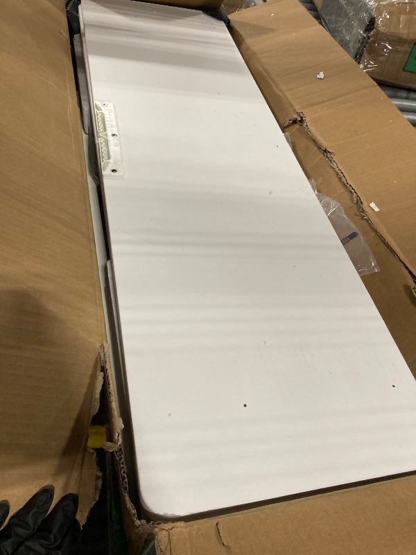 Photo 1 of ** DAMAGE MINOR / INCLUDED HARDWARE** YDN Electric Standing Desk Adjustable Height, 40 x 24 Inches Stand up Desk with Cable Management, Home Office Desks with Splice Board & White Frame, White Top