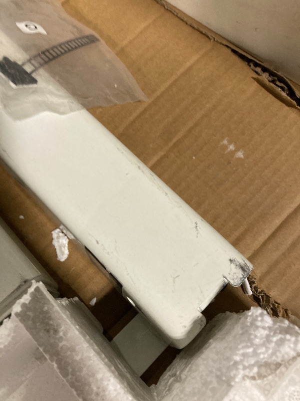 Photo 1 of ** DAMAGE MINOR / INCLUDED HARDWARE** YDN Electric Standing Desk Adjustable Height, 40 x 24 Inches Stand up Desk with Cable Management, Home Office Desks with Splice Board & White Frame, White Top