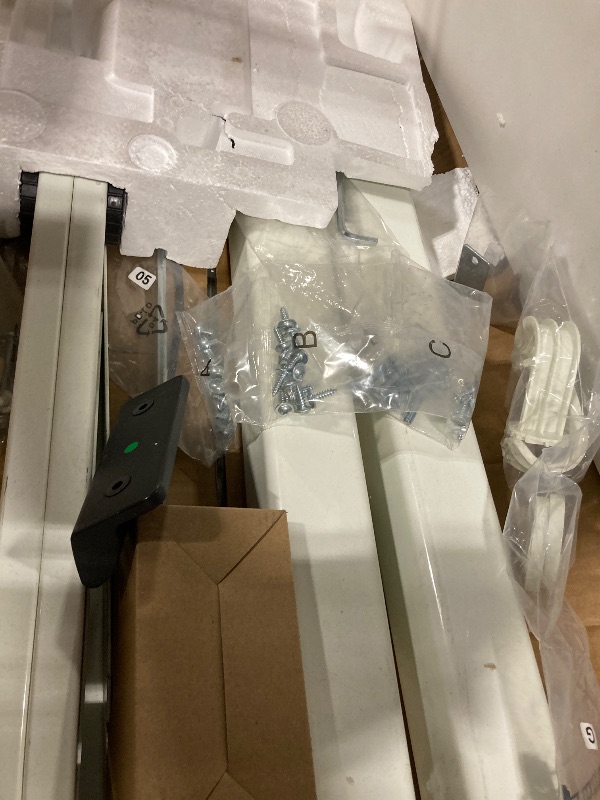 Photo 1 of ** DAMAGE MINOR / INCLUDED HARDWARE** YDN Electric Standing Desk Adjustable Height, 40 x 24 Inches Stand up Desk with Cable Management, Home Office Desks with Splice Board & White Frame, White Top