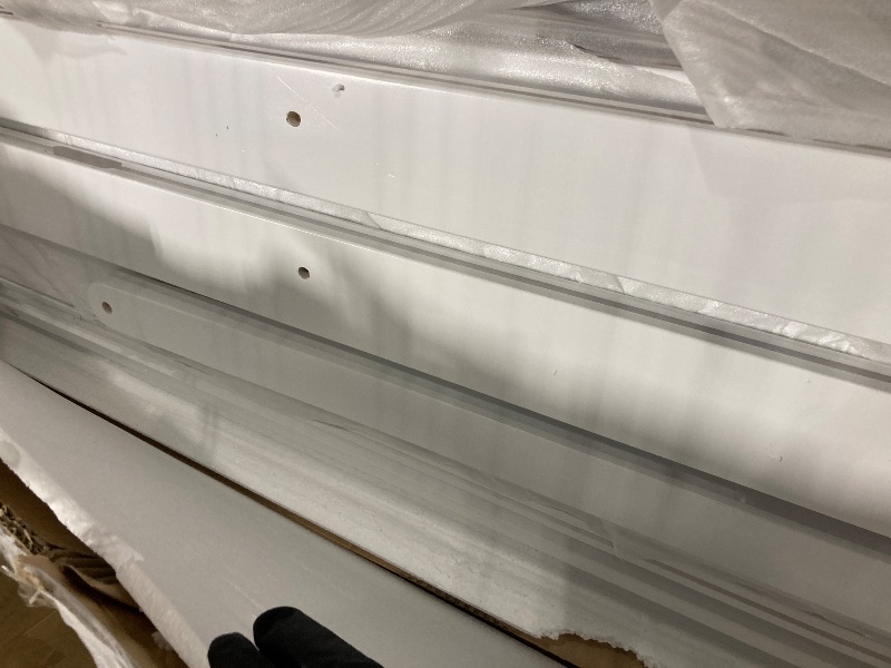 Photo 1 of ** USED / DAMAGE MINOR** PVWIIK Queen Size Murphy Bed with Storage Shelf & Support Plate for Adult,Girls,Boys,Wood Hidden Wall Bed Cabinet,Space-Saving,No Box Spring Needed, White