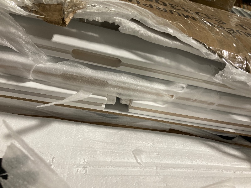 Photo 1 of ** USED / DAMAGE MINOR** PVWIIK Queen Size Murphy Bed with Storage Shelf & Support Plate for Adult,Girls,Boys,Wood Hidden Wall Bed Cabinet,Space-Saving,No Box Spring Needed, White