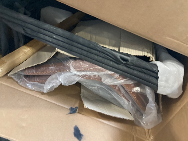 Photo 1 of ** USED / 2 BOXES ** DUMOS 26 Inch Counter Height Bar Stools Set of 4, Modern Faux Leather High Barstools with Back and Metal Leg, Bar Chairs for Kitchen lsland, Brown