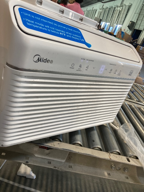 Photo 1 of ** DAMAGE MAJOR DIRTY / VERY USED** Midea 12,000 BTU Smart Inverter Air Conditioner Window Unit with Heat and Dehumidifier – Cools up to 550 Sq. Ft., Energy Star Rated, Quiet Operation, Electronic Controls, Remote Control, White