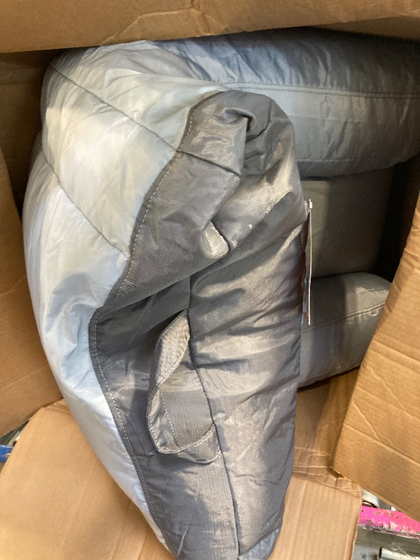 Photo 1 of ** USED** Big Joe Dorm Bean Bag Chair with Drink Holder and Pocket, Two Tone Gray Smartmax, Durable Polyester Nylon Blend, 3 feet