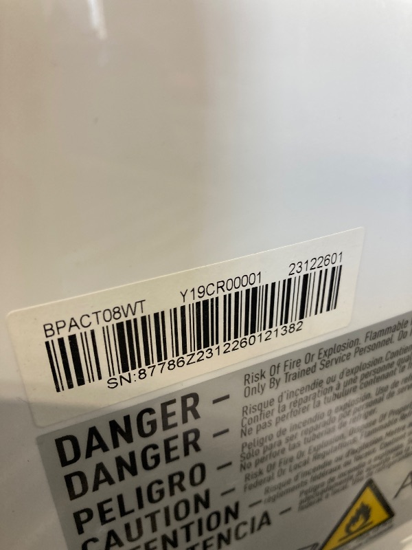 Photo 1 of ** USED / FUNCTIONAL / TESTED** BLACK+DECKER Portable Air Conditioner, 8,000 BTU (3,950 BTU SACC) for Rooms up to 400 Sq. Ft., Portable AC with Follow Me Remote Control and Window Kit, BPACT08WT, White