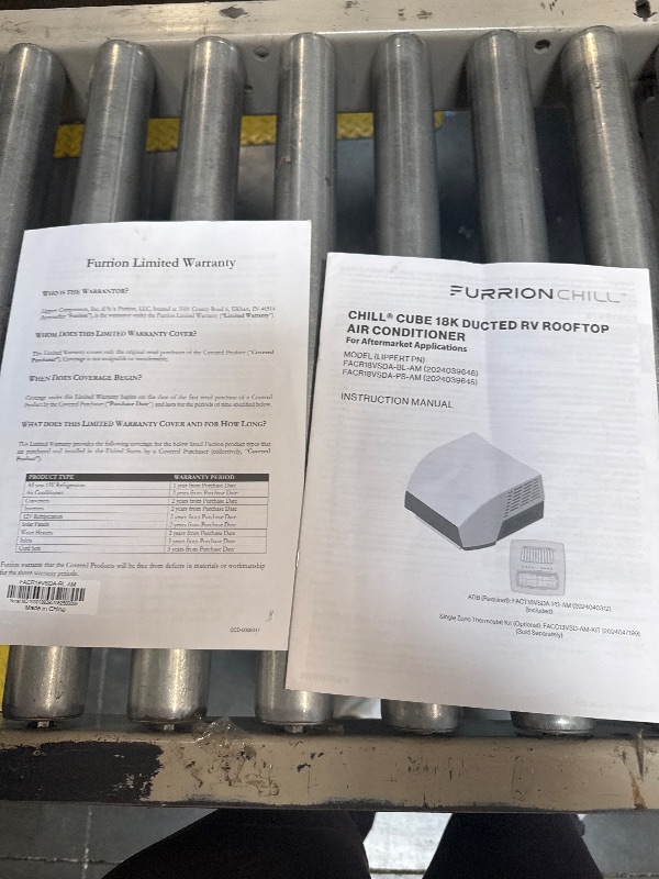 Photo 1 of * USED/ UNTESTED** Furrion Chill Cube 18k BTU Variable Speed RV Rooftop Air Conditioner, Black, Ducted, R32 Refrigerant, Quiet High-Efficiency AC with Turbo Cool Mode, Lightweight, AC Unit Only - FACR18VSSA-BL-AM