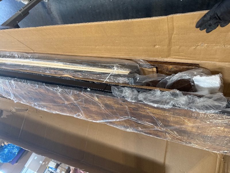 Photo 1 of ** VERY USED/ DAMAGE MINOR ** ** YITAHOME Queen Size Bed Frame with Lift Up Storage, Bed Frame Queen Size with 2-Tier Storage Headboard, LED Platform Bed with Charging Station, No Spring Box Needed, Rustic Brown