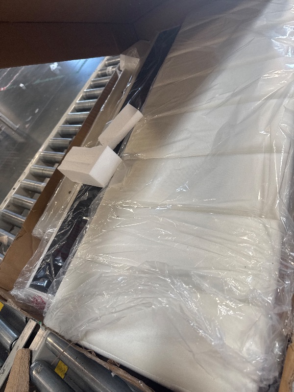 Photo 1 of ** USED / INCLUDED HARDWARE** IDEALHOUSE Twin Bed Frames, Upholstered Platform Bed Frame with Bookcase Headboard, Velvet Platform Bed Mattress Foundation, Heavy Duty Steel Support Legs, Easy Assembly, Noise Free, Cream White