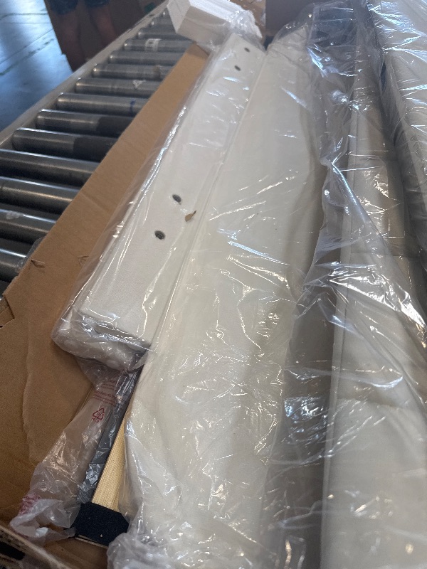 Photo 1 of ** USED / INCLUDED HARDWARE** IDEALHOUSE Twin Bed Frames, Upholstered Platform Bed Frame with Bookcase Headboard, Velvet Platform Bed Mattress Foundation, Heavy Duty Steel Support Legs, Easy Assembly, Noise Free, Cream White