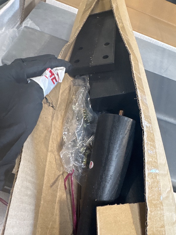 Photo 1 of ** NEW / INCLUDED HARDWARE** Yaheetech Twin Bed Frame Upholstered Platform Bed with Wing Side/Wooden Slat Support/Tufted Headboard with Wing Side/Mattress Foundation/No Box Spring Needed,Light Gray Twin Bed