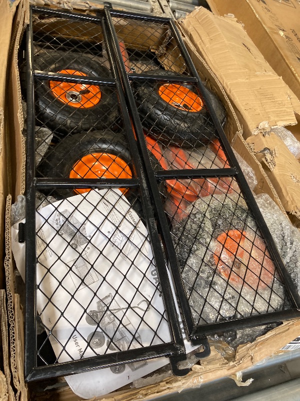 Photo 1 of ** USED / INCLUDED MANUAL** GarveeLife Heavy Duty Steel Garden Cart, 500 LBS Capacity 3 in 1 Pullable Garden Wagon with 10 in Wheels, for Gardening Soil, Tools, and Plant Transport