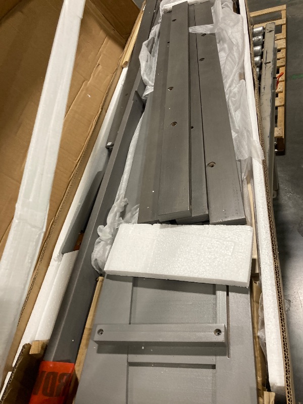 Photo 1 of ** USED/ 2 BOXES** ** FAVSH Queen Size Murphy Bed Built-in Charging Station & Storage Drawer, Rustic Country Style Wall Bed,Easy Assembly Solid Pine Wood Hidden Beds for Bedroom,Space-Saving, Antique Grey