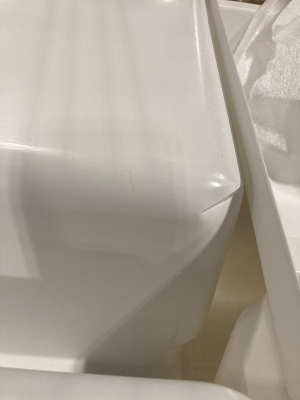 Photo 1 of ** USED**Noah William Home White Polystyrene Tub Wall Surround 36"x 60"x 58" - Waterproof, Easy-to-Install, Two Shelf Units Kit Included - Bathtub Wall Surround Panels - Subway Tiles Pattern, Classic Shelves