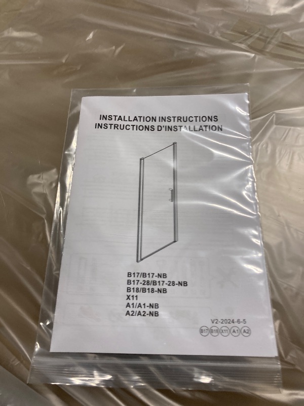 Photo 1 of ** BRAND NEW ITEM / INCLUDED HARDWARE AND MANUAL** **Bathroom Shower Door, Frameless Tempered Glass Shower Door, 34”W x 72”H Shower Panel, H-Type Single Shower Swing Door, Matte Black Finish with Handle