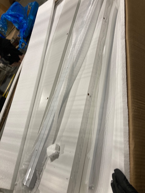 Photo 1 of ** NEW**Tribesigns Reception Desk with Counter, Modern Front Desk Reception Room Table with Cable Grommet, 47 inch Retail Counter for Checkout, Lobby, Beauty Salon, Home Office Desk, White