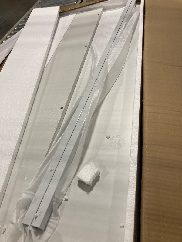 Photo 1 of ** NEW**Tribesigns Reception Desk with Counter, Modern Front Desk Reception Room Table with Cable Grommet, 47 inch Retail Counter for Checkout, Lobby, Beauty Salon, Home Office Desk, White