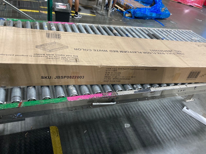 Photo 1 of ** NEW / INCLUDED MANUAL AND HARDWARE** Harper & Bright Designs Floor Bed Full Size Montessori Bed Frame with Fence and Door, Wooden Full Platform Bed for Kids, Boys Girls, Slats Included, No Box Spring Needed, White