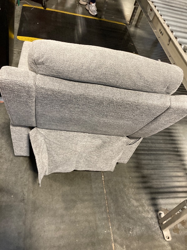 Photo 1 of ** NEW/ FUNCTIONAL TESTED** Phoenix Home Manual Recliner Chair with Massage and Heat Ergonomic Overstuffed Breathable Fabric Reclining Chair with 2 Side Pockets, 2 Cup Holders, Remote Control, Living Room, Bedroom, Gray