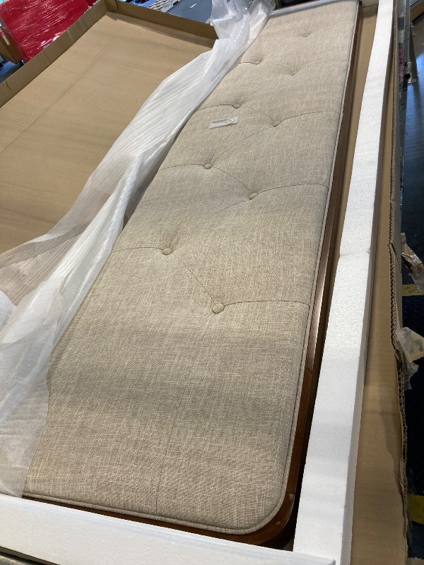 Photo 1 of ** BRAND NEW ITEM ** Modway MOD-6235-WAL-BEI Collins Tufted King Fabric and Wood Headboard, Walnut Beige