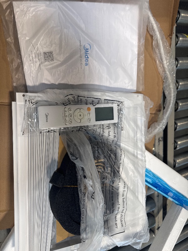 Photo 1 of ** USED / FUNCTIONAL TESTED** Midea 8,000 BTU Smart Inverter Air Conditioner Window Unit with Heat and Dehumidifier – Cools up to 350 Sq. Ft., Energy Star Rated, Quiet Operation, Electronic Controls, Remote Control, White