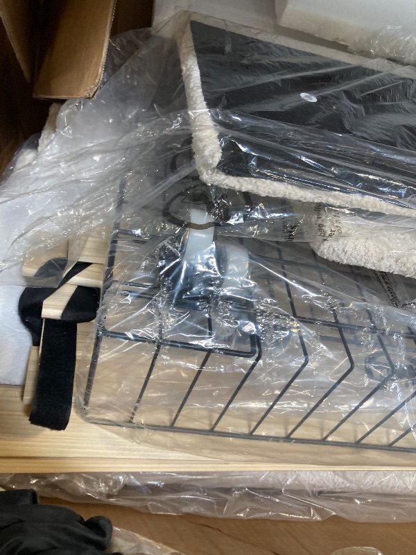 Photo 1 of ** USED** GAOMON Boucle Queen Bed Frame with Storage Headboard, Upholstered Bed Frame Queen Size with Charging Station, LED Lights, 4 Storage Drawers, No Box Spring Needed, Noise Free, Beige