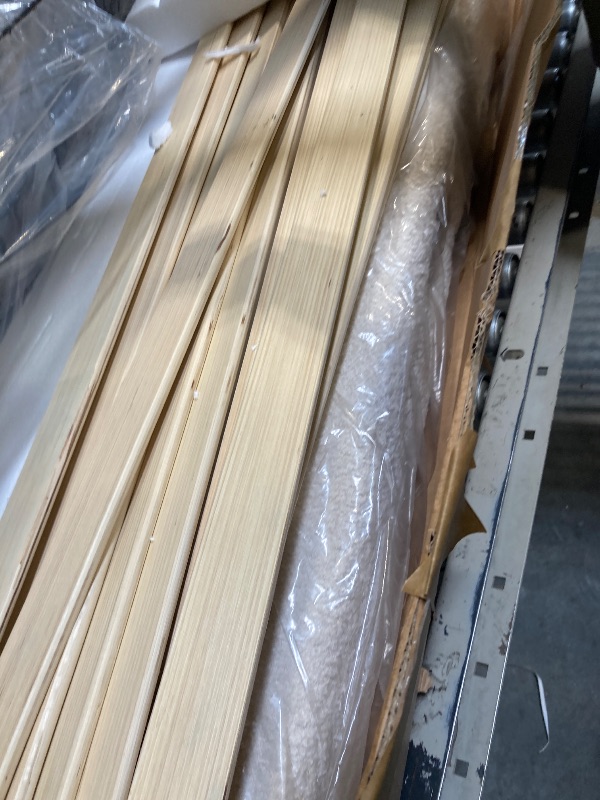 Photo 1 of ** USED** GAOMON Boucle Queen Bed Frame with Storage Headboard, Upholstered Bed Frame Queen Size with Charging Station, LED Lights, 4 Storage Drawers, No Box Spring Needed, Noise Free, Beige