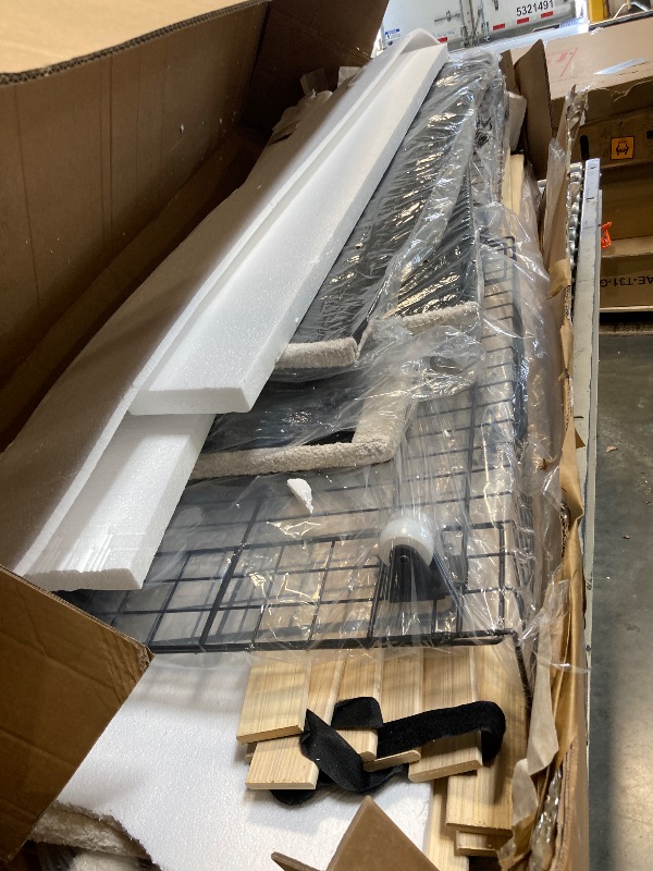 Photo 1 of ** USED** GAOMON Boucle Queen Bed Frame with Storage Headboard, Upholstered Bed Frame Queen Size with Charging Station, LED Lights, 4 Storage Drawers, No Box Spring Needed, Noise Free, Beige