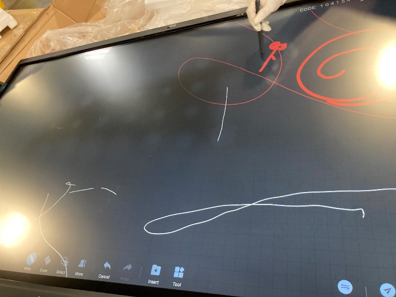Photo 1 of ** BRAND NEW ITEM / SMALL DETAIL ON SCREEN, TURNS ON PERFECTLY, TOUCH WORKS PERFECTLY ** leaderhub Smart Board, 65inch 4K UHD with 50MP Camera 8Mic, All in One Smartboard with AI Recognition,Digital Touch Screen for Meeting and Education (Wall Bracket,Cas