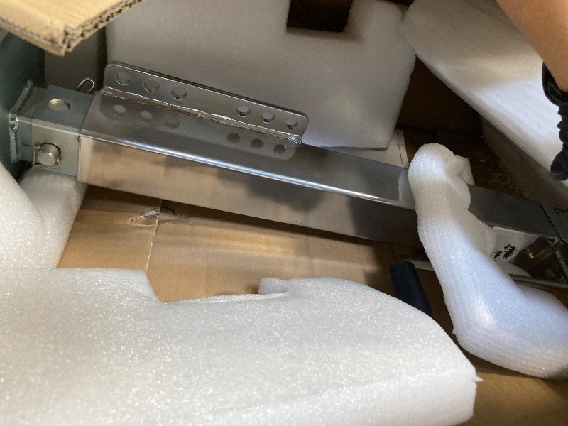 Photo 1 of ** USED/ SILVER COLOR **  Heavy Duty Weld Square Tube Trailer Jack - 12.5" Lift 13.5" Drop Leg Travel Capacity 12000 LBS (12000lbs Front Pull pin)