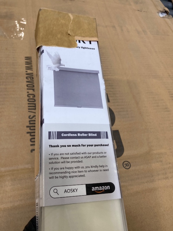 Photo 1 of ** USED** AOSKY Blackout Roller Shades Cordless Blinds for Windows, Free-Stop Shades with Valance, Thermal Insulated Fabric, UV Protection, Blinds for Home and Office (60" W x 72" H, Linen Beige