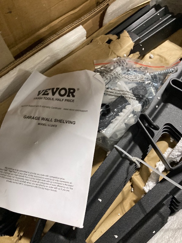 Photo 1 of ** USED** VEVOR 2 x 6 ft Garage Shelving Wall Mounted, 2 Pack Heavy Duty Wall Shelves 1000lbs Capacity, Garage Storage Rack Floating Shelves for Shop, Shed, Storage