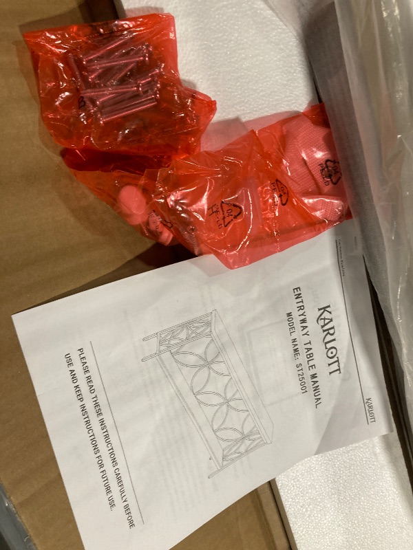 Photo 1 of ** INCLUDED MANAL AND HARDWARE** karlott 70.9 inch Extra Long Console Table, Industrial Sofa Table Behind Couch with 2 Tier Storage Shelf, Narrow Long Entryway Table for Living Room, Foyer, Hallway, Office, White